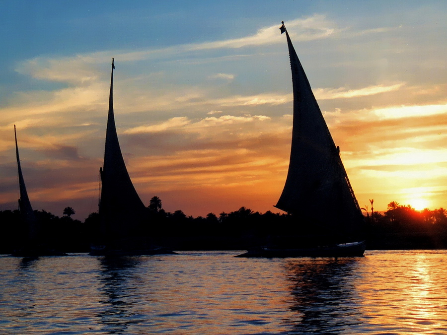 Aswan - Feloek In Aswan hebben we met een traditionele feloek een tocht gemaakt op de Nijl. Verder bezochten we de tombes van de edelen, de klooster-ruïnes van Simeon, de botanische tuinen op Kitchener's island en werden we uitgenodigd bij een familie op het eilandje Elephantine. Stefan Cruysberghs